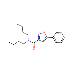 CCCCN(CCCC)C(=O)c1cc(-c2ccccc2)on1 ZINC000072119026