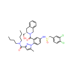 CCCCN(CCCC)C(=O)c1cc(C)n(-c2ccc(N[S@+]([O-])Cc3ccc(Cl)c(Cl)c3)cc2C(=O)N2Cc3ccccc3C[C@H]2CO)n1 ZINC001772621249