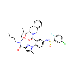 CCCCN(CCCC)C(=O)c1cc(C)n(-c2ccc(N[S@+]([O-])c3cc(Cl)ccc3F)cc2C(=O)N2Cc3ccccc3C[C@H]2CO)n1 ZINC001772631105