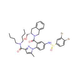 CCCCN(CCCC)C(=O)c1cc(C)n(-c2ccc(N[S@+]([O-])c3ccc(Br)c(Br)c3)cc2C(=O)N2Cc3ccccc3C[C@H]2CO)n1 ZINC001772622989