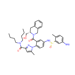 CCCCN(CCCC)C(=O)c1cc(C)n(-c2ccc(N[S@@+]([O-])c3cc(N)ccc3C)cc2C(=O)N2Cc3ccccc3C[C@H]2CO)n1 ZINC001772632438