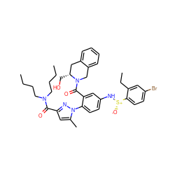 CCCCN(CCCC)C(=O)c1cc(C)n(-c2ccc(N[S@@+]([O-])c3ccc(Br)cc3CC)cc2C(=O)N2Cc3ccccc3C[C@H]2CO)n1 ZINC001772657202