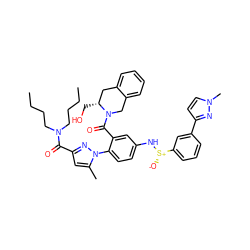 CCCCN(CCCC)C(=O)c1cc(C)n(-c2ccc(N[S@@+]([O-])c3cccc(-c4ccn(C)n4)c3)cc2C(=O)N2Cc3ccccc3C[C@H]2CO)n1 ZINC001772656955