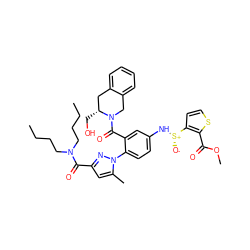 CCCCN(CCCC)C(=O)c1cc(C)n(-c2ccc(N[S@@+]([O-])c3ccsc3C(=O)OC)cc2C(=O)N2Cc3ccccc3C[C@H]2CO)n1 ZINC001772641186