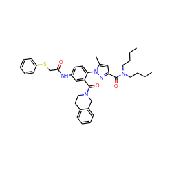 CCCCN(CCCC)C(=O)c1cc(C)n(-c2ccc(NC(=O)CSc3ccccc3)cc2C(=O)N2CCc3ccccc3C2)n1 ZINC000042804893