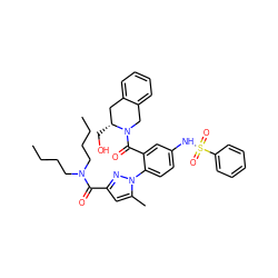 CCCCN(CCCC)C(=O)c1cc(C)n(-c2ccc(NS(=O)(=O)c3ccccc3)cc2C(=O)N2Cc3ccccc3C[C@H]2CO)n1 ZINC000207967492