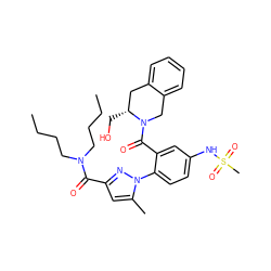 CCCCN(CCCC)C(=O)c1cc(C)n(-c2ccc(NS(C)(=O)=O)cc2C(=O)N2Cc3ccccc3C[C@H]2CO)n1 ZINC000148963768