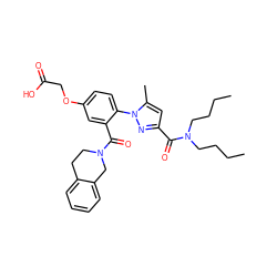 CCCCN(CCCC)C(=O)c1cc(C)n(-c2ccc(OCC(=O)O)cc2C(=O)N2CCc3ccccc3C2)n1 ZINC000029465183