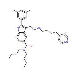 CCCCN(CCCC)C(=O)c1ccc2[nH]c(-c3cc(C)cc(C)c3)c(CCNCCCCc3ccncc3)c2c1 ZINC000029415341