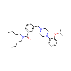 CCCCN(CCCC)C(=O)c1cccc(CN2CCN(c3ccccc3OC(C)C)CC2)c1 ZINC000013779652