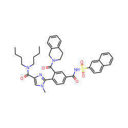 CCCCN(CCCC)C(=O)c1cn(C)c(-c2ccc(C(=O)NS(=O)(=O)c3ccc4ccccc4c3)cc2C(=O)N2CCc3ccccc3C2)n1 ZINC000205494556