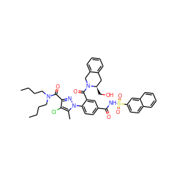 CCCCN(CCCC)C(=O)c1nn(-c2ccc(C(=O)NS(=O)(=O)c3ccc4ccccc4c3)cc2C(=O)N2Cc3ccccc3C[C@H]2CO)c(C)c1Cl ZINC000095551522