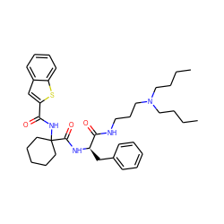 CCCCN(CCCC)CCCNC(=O)[C@@H](Cc1ccccc1)NC(=O)C1(NC(=O)c2cc3ccccc3s2)CCCCC1 ZINC000028825192