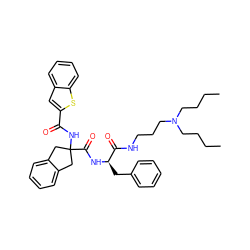 CCCCN(CCCC)CCCNC(=O)[C@@H](Cc1ccccc1)NC(=O)C1(NC(=O)c2cc3ccccc3s2)Cc2ccccc2C1 ZINC000028825236