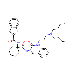 CCCCN(CCCC)CCCNC(=O)[C@H](Cc1ccccc1)NC(=O)C1(NC(=O)c2cc3ccccc3s2)CCCCC1 ZINC000028825191