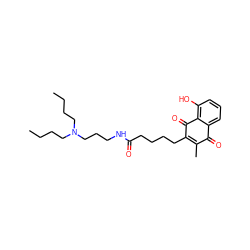 CCCCN(CCCC)CCCNC(=O)CCCCC1=C(C)C(=O)c2cccc(O)c2C1=O ZINC000027716597