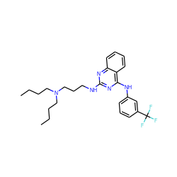 CCCCN(CCCC)CCCNc1nc(Nc2cccc(C(F)(F)F)c2)c2ccccc2n1 ZINC000034802004