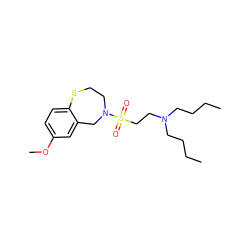 CCCCN(CCCC)CCS(=O)(=O)N1CCSc2ccc(OC)cc2C1 ZINC000035282562