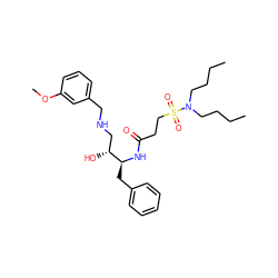 CCCCN(CCCC)S(=O)(=O)CCC(=O)N[C@@H](Cc1ccccc1)[C@H](O)CNCc1cccc(OC)c1 ZINC000028968622