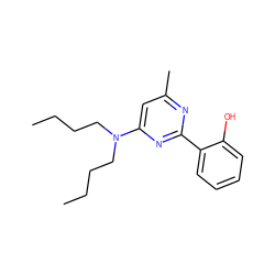 CCCCN(CCCC)c1cc(C)nc(-c2ccccc2O)n1 ZINC000100791450