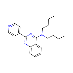 CCCCN(CCCC)c1nc(-c2ccncc2)nc2ccccc12 ZINC000002309325