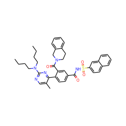 CCCCN(CCCC)c1ncc(C)c(-c2ccc(C(=O)NS(=O)(=O)c3ccc4ccccc4c3)cc2C(=O)N2CCc3ccccc3C2)n1 ZINC000084653610