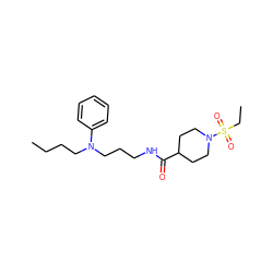 CCCCN(CCCNC(=O)C1CCN(S(=O)(=O)CC)CC1)c1ccccc1 ZINC000004057700