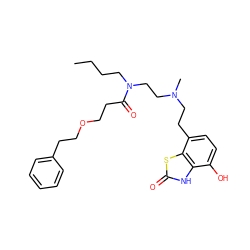 CCCCN(CCN(C)CCc1ccc(O)c2[nH]c(=O)sc12)C(=O)CCOCCc1ccccc1 ZINC000072110034