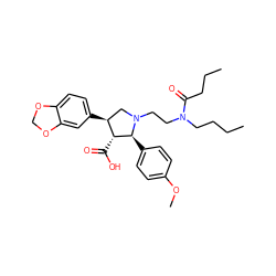 CCCCN(CCN1C[C@H](c2ccc3c(c2)OCO3)[C@@H](C(=O)O)[C@@H]1c1ccc(OC)cc1)C(=O)CCC ZINC000013765580