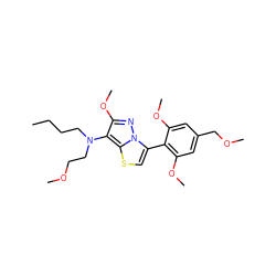 CCCCN(CCOC)c1c(OC)nn2c(-c3c(OC)cc(COC)cc3OC)csc12 ZINC000096172552