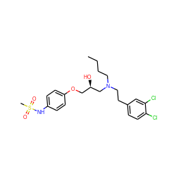 CCCCN(CCc1ccc(Cl)c(Cl)c1)C[C@H](O)COc1ccc(NS(C)(=O)=O)cc1 ZINC000034001043