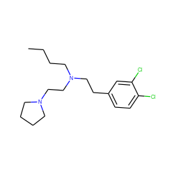 CCCCN(CCc1ccc(Cl)c(Cl)c1)CCN1CCCC1 ZINC000022924819