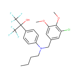 CCCCN(Cc1cc(Cl)c(OC)c(OC)c1)c1ccc(C(O)(C(F)(F)F)C(F)(F)F)cc1 ZINC000013982505