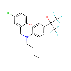 CCCCN(Cc1cc(Cl)ccc1O)c1ccc(C(O)(C(F)(F)F)C(F)(F)F)cc1 ZINC000034946797