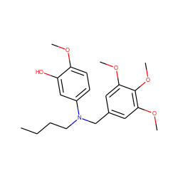 CCCCN(Cc1cc(OC)c(OC)c(OC)c1)c1ccc(OC)c(O)c1 ZINC000027758100