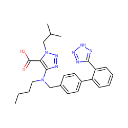 CCCCN(Cc1ccc(-c2ccccc2-c2nn[nH]n2)cc1)c1nnn(CC(C)C)c1C(=O)O ZINC000029416447