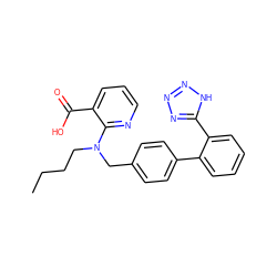 CCCCN(Cc1ccc(-c2ccccc2-c2nnn[nH]2)cc1)c1ncccc1C(=O)O ZINC000013832830