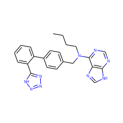 CCCCN(Cc1ccc(-c2ccccc2-c2nnn[nH]2)cc1)c1ncnc2[nH]cnc12 ZINC000003796955