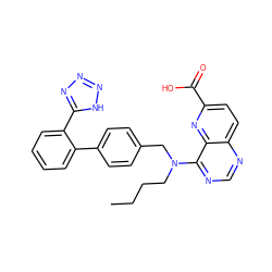 CCCCN(Cc1ccc(-c2ccccc2-c2nnn[nH]2)cc1)c1ncnc2ccc(C(=O)O)nc12 ZINC000001537676