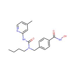 CCCCN(Cc1ccc(C(=O)NO)cc1)C(=O)Nc1cc(C)ccn1 ZINC000206141887