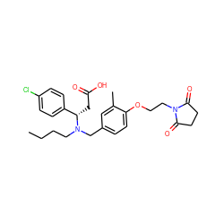 CCCCN(Cc1ccc(OCCN2C(=O)CCC2=O)c(C)c1)[C@@H](CC(=O)O)c1ccc(Cl)cc1 ZINC000225105841