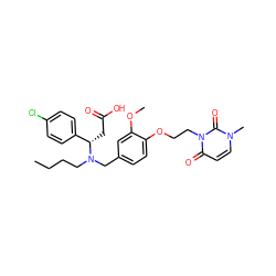 CCCCN(Cc1ccc(OCCn2c(=O)ccn(C)c2=O)c(OC)c1)[C@@H](CC(=O)O)c1ccc(Cl)cc1 ZINC000225112147