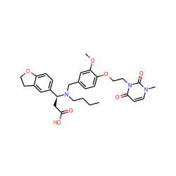 CCCCN(Cc1ccc(OCCn2c(=O)ccn(C)c2=O)c(OC)c1)[C@@H](CC(=O)O)c1ccc2c(c1)CCO2 ZINC000225130554