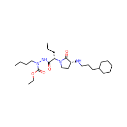 CCCCN(NC(=O)[C@H](CCC)N1CC[C@@H](NCCCC2CCCCC2)C1=O)C(=O)OCC ZINC000026183279