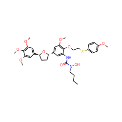 CCCCN(O)C(=O)Nc1cc([C@@H]2CC[C@@H](c3cc(OC)c(OC)c(OC)c3)O2)cc(OC)c1OCCSc1ccc(OC)cc1 ZINC000026156775