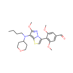 CCCCN(c1c(OC)nn2c(-c3c(OC)cc(C=O)cc3OC)csc12)C1CCOCC1 ZINC000096172633