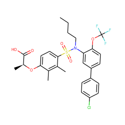 CCCCN(c1cc(-c2ccc(Cl)cc2)ccc1OC(F)(F)F)S(=O)(=O)c1ccc(O[C@@H](C)C(=O)O)c(C)c1C ZINC000071329638