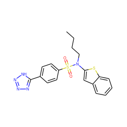 CCCCN(c1cc2ccccc2s1)S(=O)(=O)c1ccc(-c2nnn[nH]2)cc1 ZINC000115235740