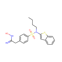 CCCCN(c1cc2ccccc2s1)S(=O)(=O)c1ccc(CC(=N)NO)cc1 ZINC001772595691