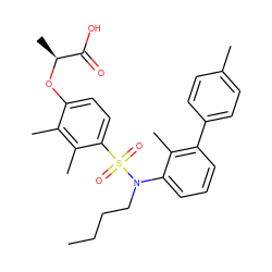 CCCCN(c1cccc(-c2ccc(C)cc2)c1C)S(=O)(=O)c1ccc(O[C@@H](C)C(=O)O)c(C)c1C ZINC000071330625